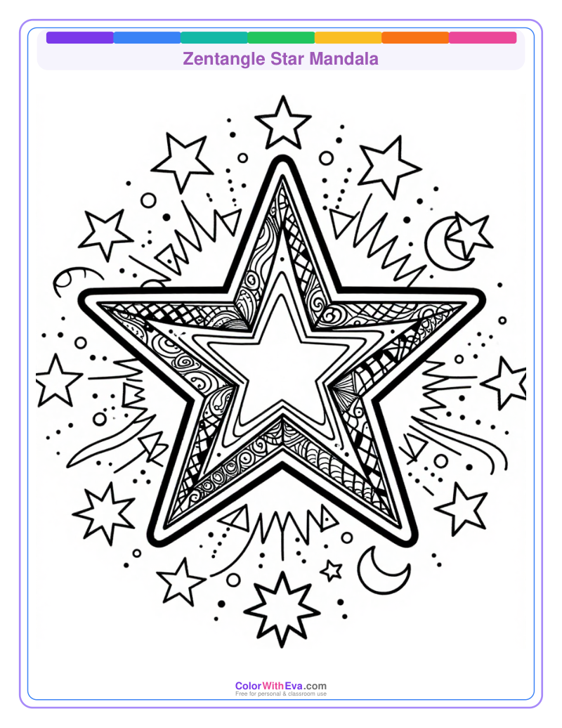 Zentangle Star Mandala preview
