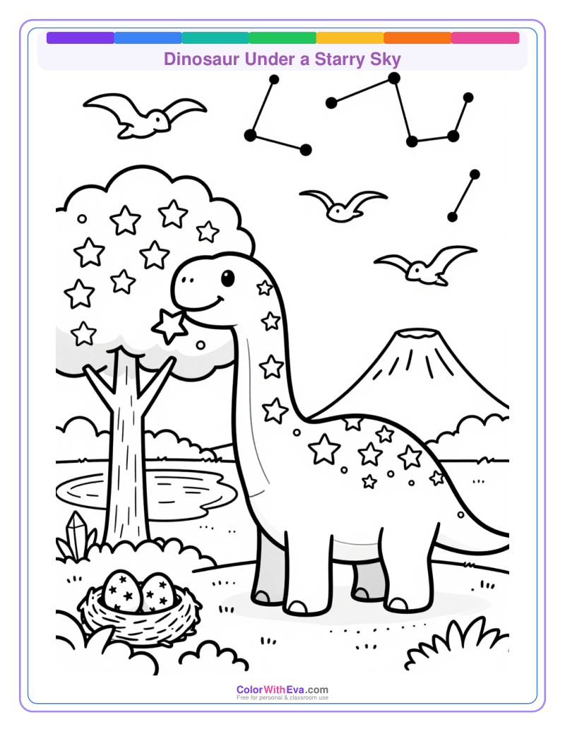 Dinosaur Under a Starry Sky thumbnail