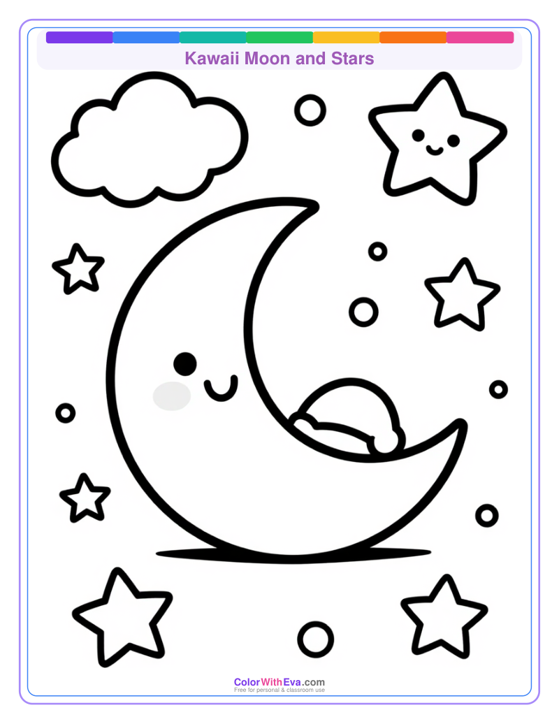 Kawaii Moon and Stars preview