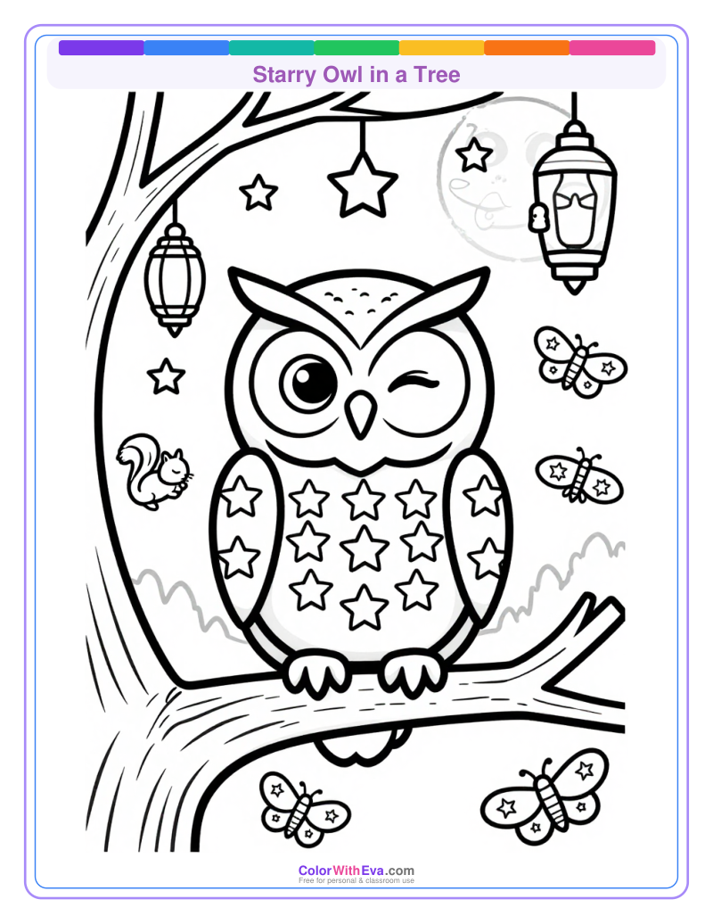Starry Owl in a Tree thumbnail