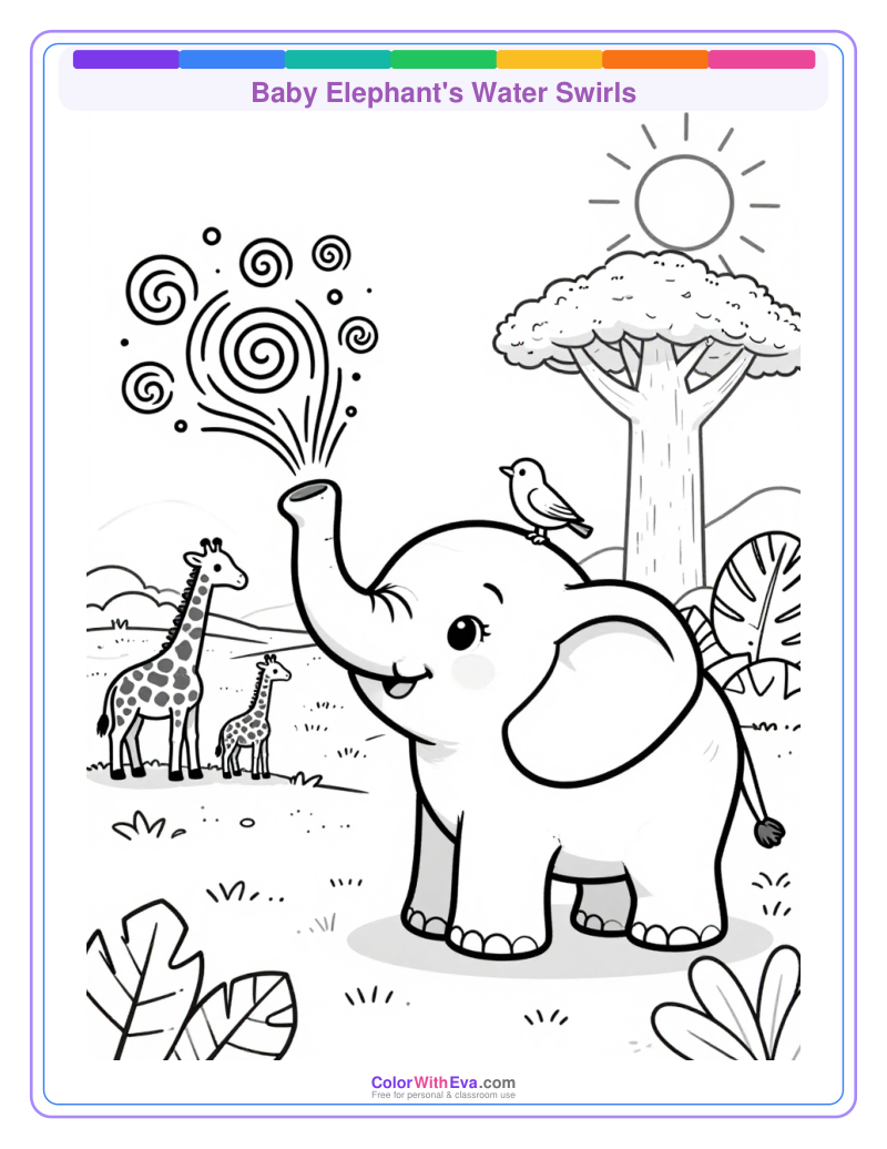 Baby Elephant's Water Swirls thumbnail