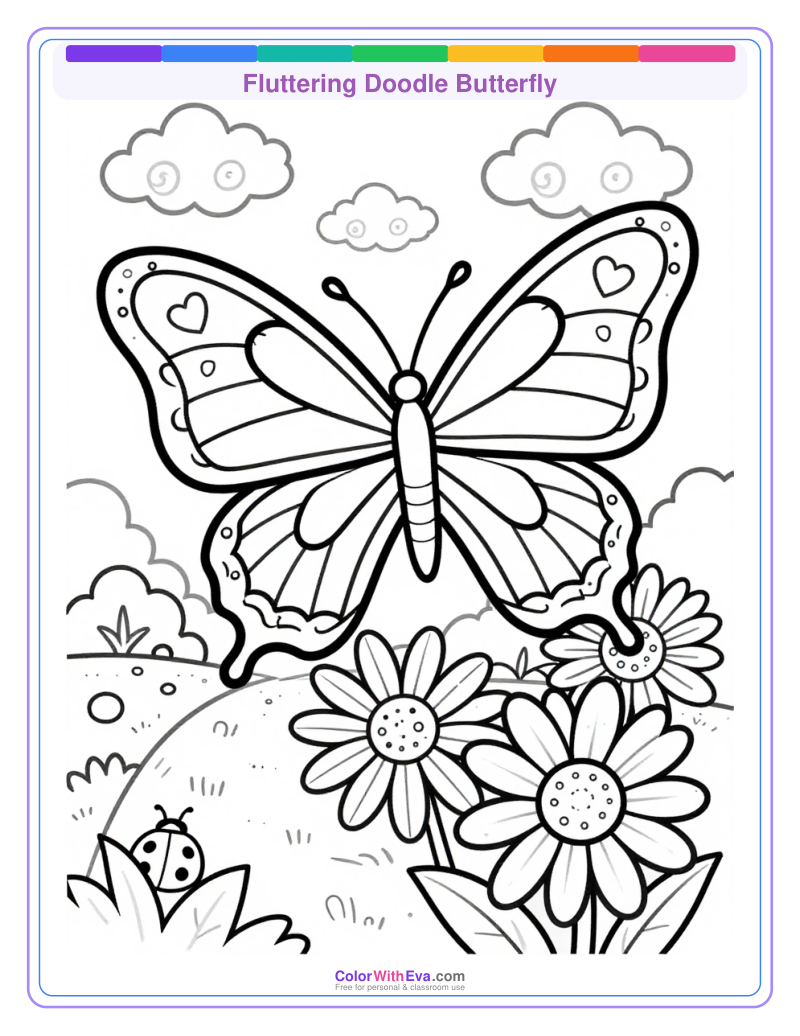 Fluttering Doodle Butterfly preview
