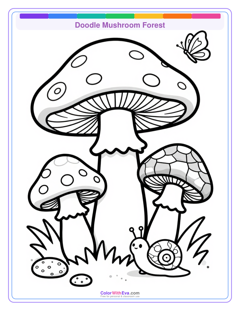 Doodle Mushroom Forest preview