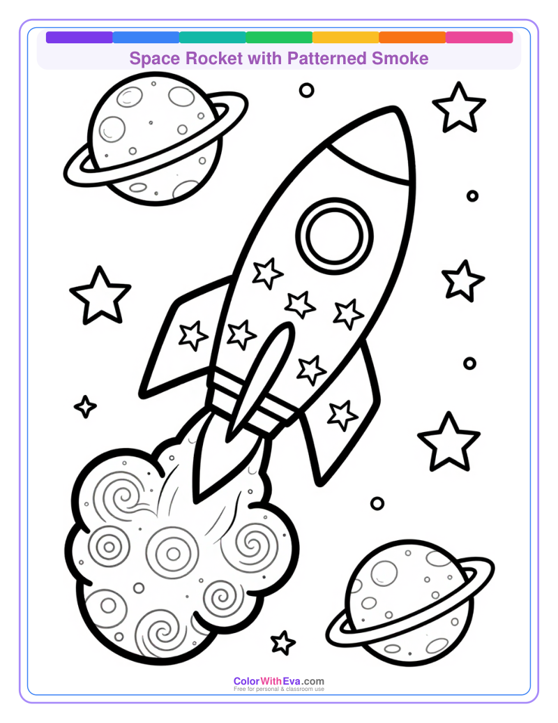 Space Rocket with Patterned Smoke preview