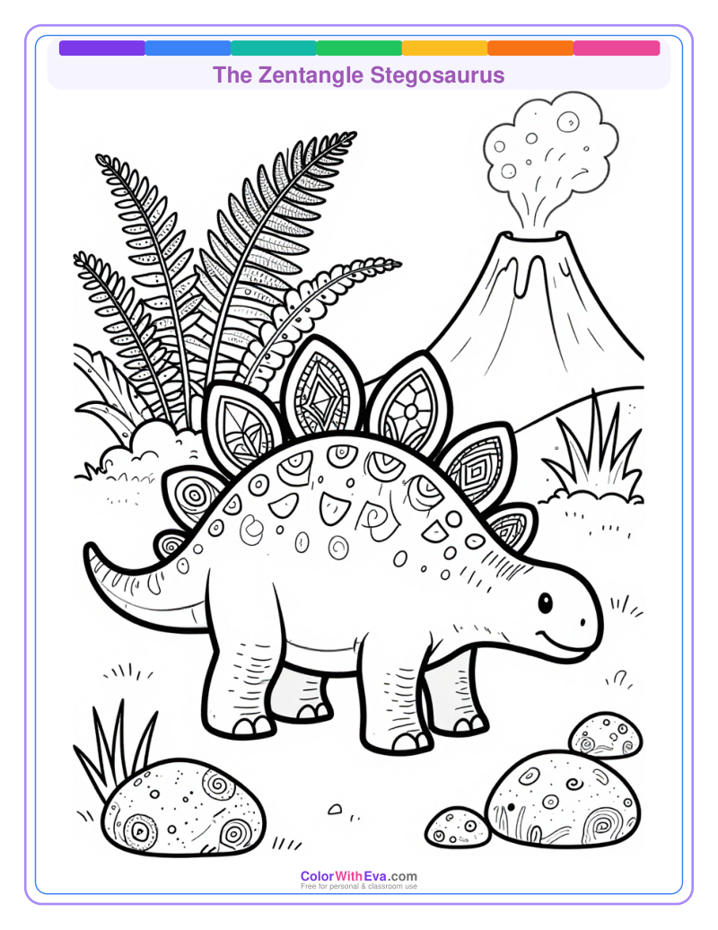 The Zentangle Stegosaurus preview