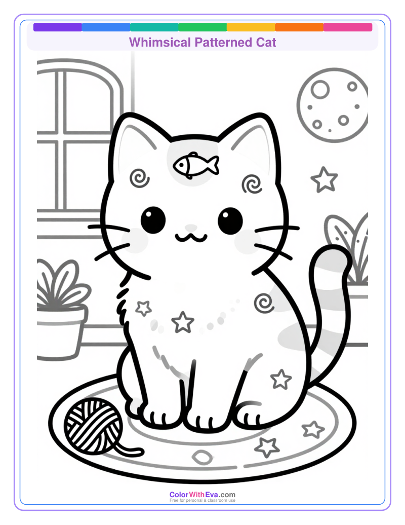 Whimsical Patterned Cat preview