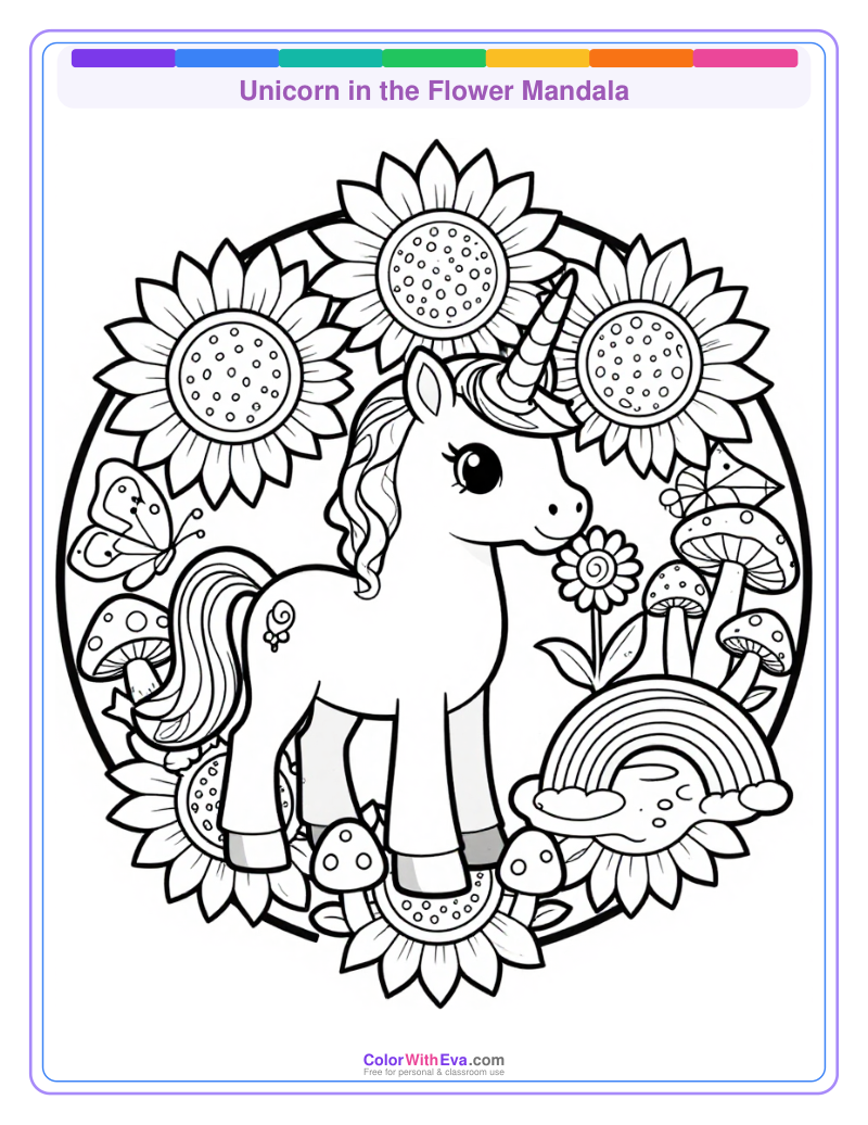Unicorn in the Flower Mandala preview