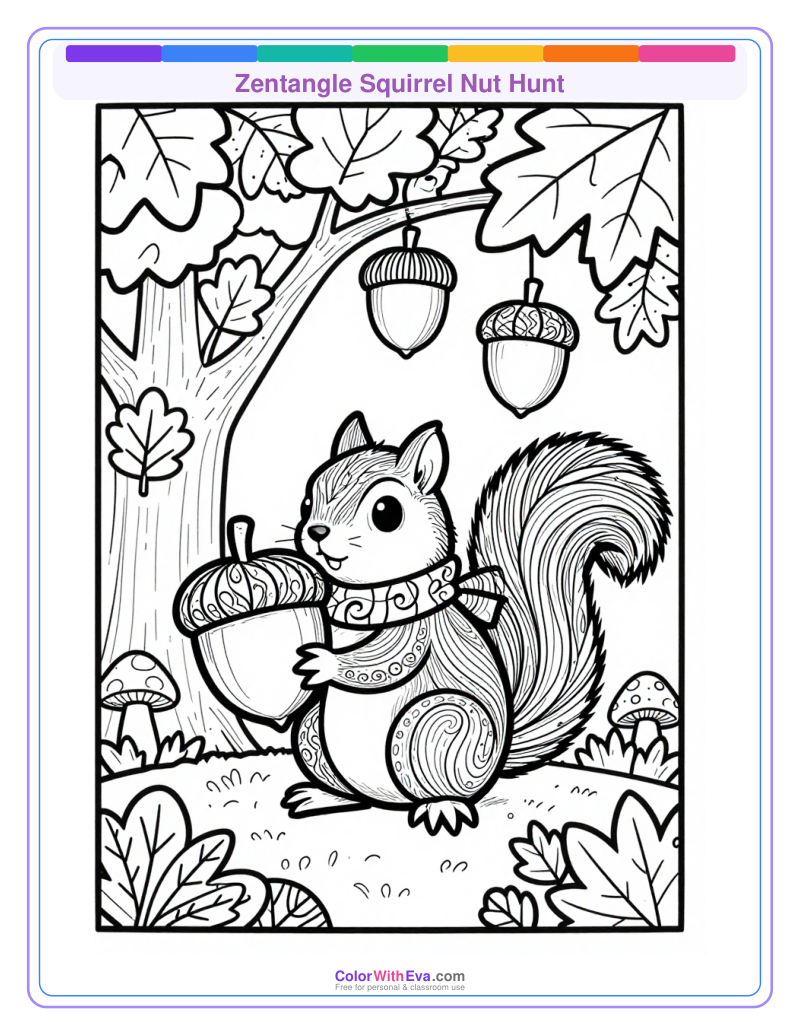 Zentangle Squirrel Nut Hunt thumbnail