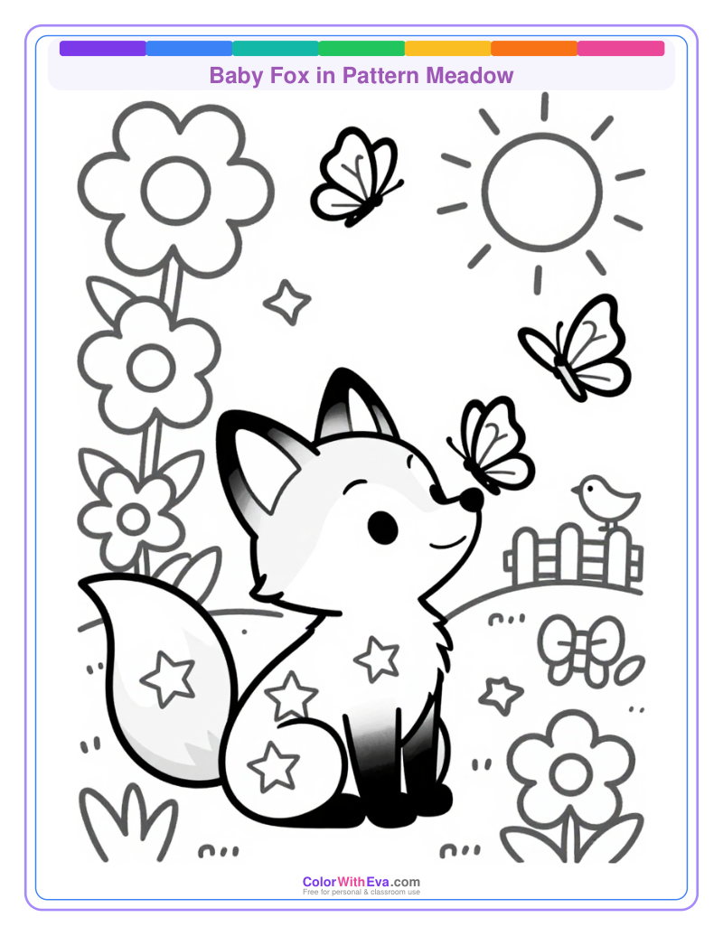 Baby Fox in Pattern Meadow thumbnail