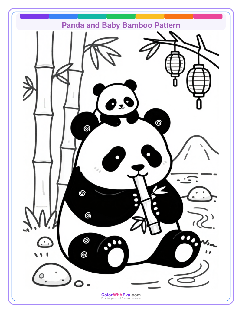 Panda and Baby Bamboo Pattern thumbnail