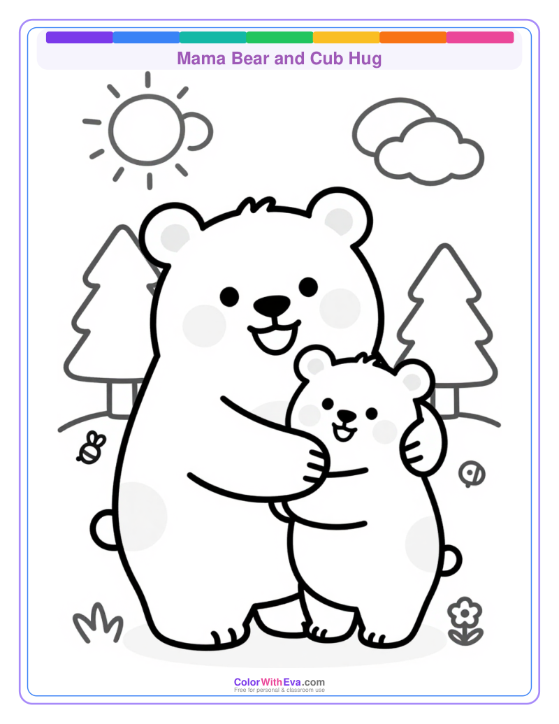 Mama Bear and Cub Hug thumbnail