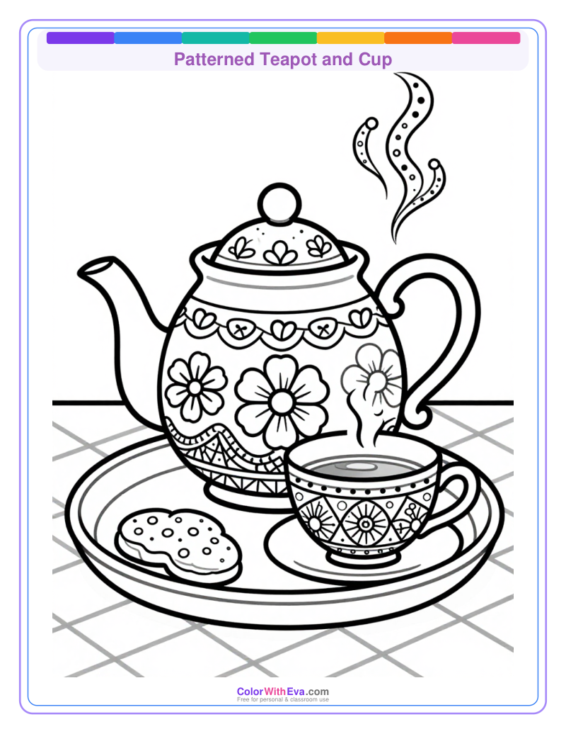 Patterned Teapot and Cup preview