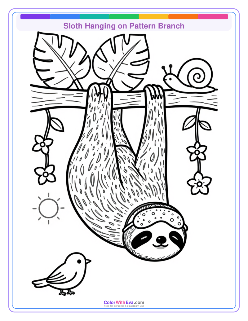 Sloth Hanging on Pattern Branch thumbnail