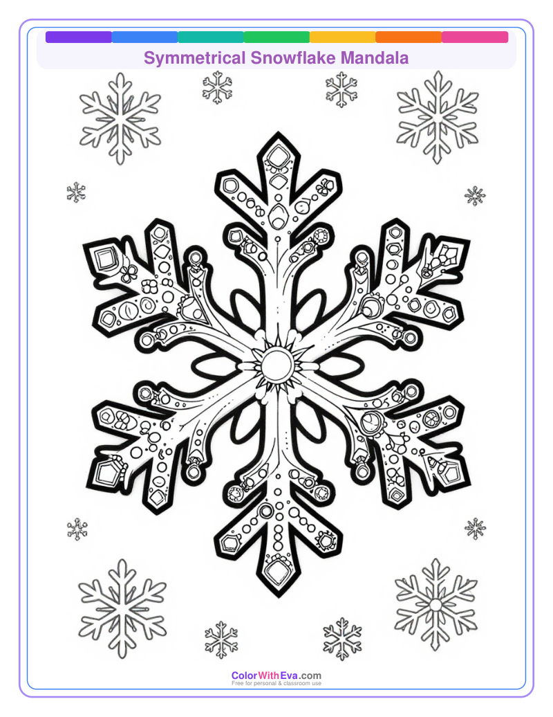 Symmetrical Snowflake Mandala preview