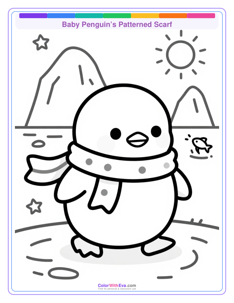 Baby Penguin’s Patterned Scarf preview