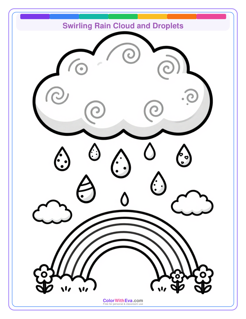 Swirling Rain Cloud and Droplets preview