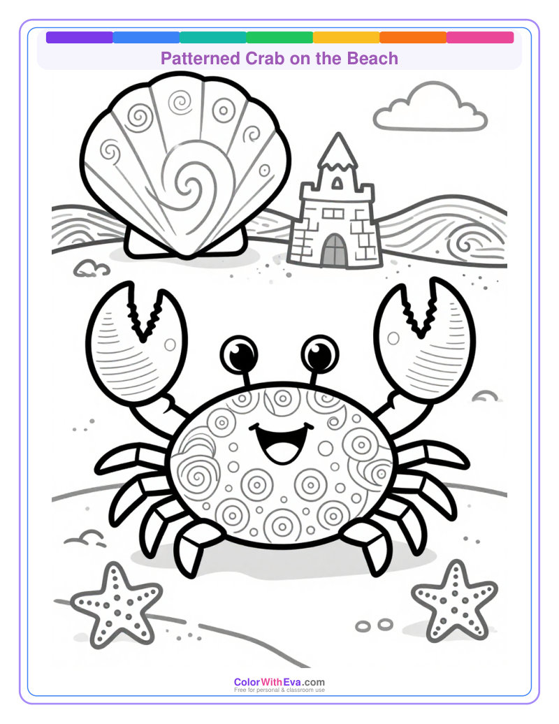 Patterned Crab on the Beach preview