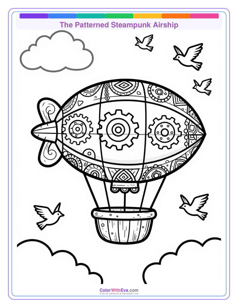 The Patterned Steampunk Airship preview