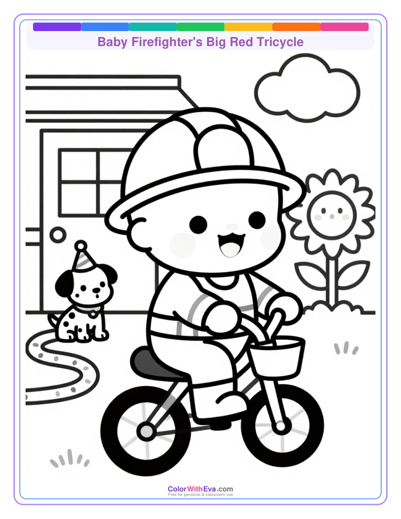 Baby Firefighter's Big Red Tricycle thumbnail