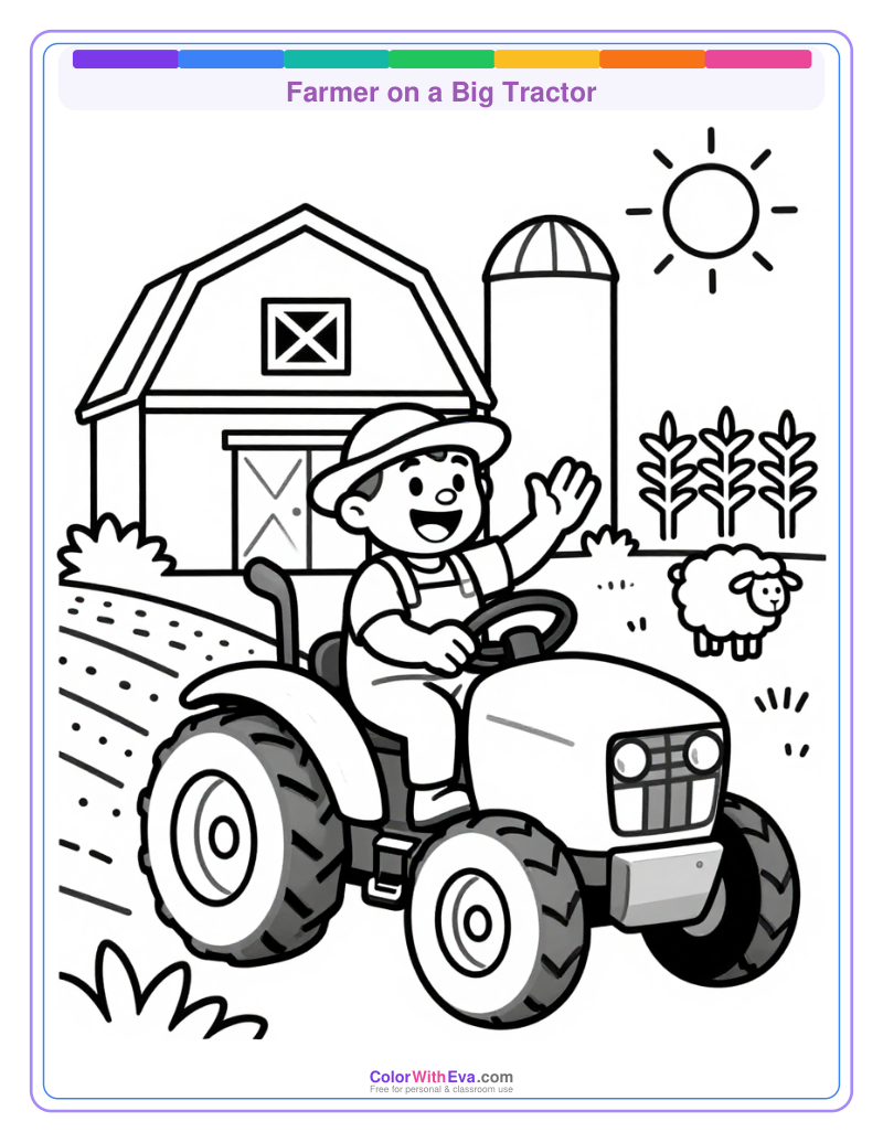 Farmer on a Big Tractor preview