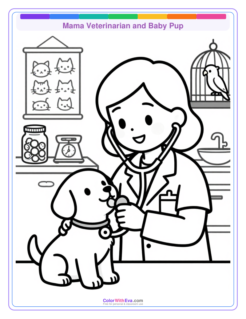 Mama Veterinarian and Baby Pup thumbnail
