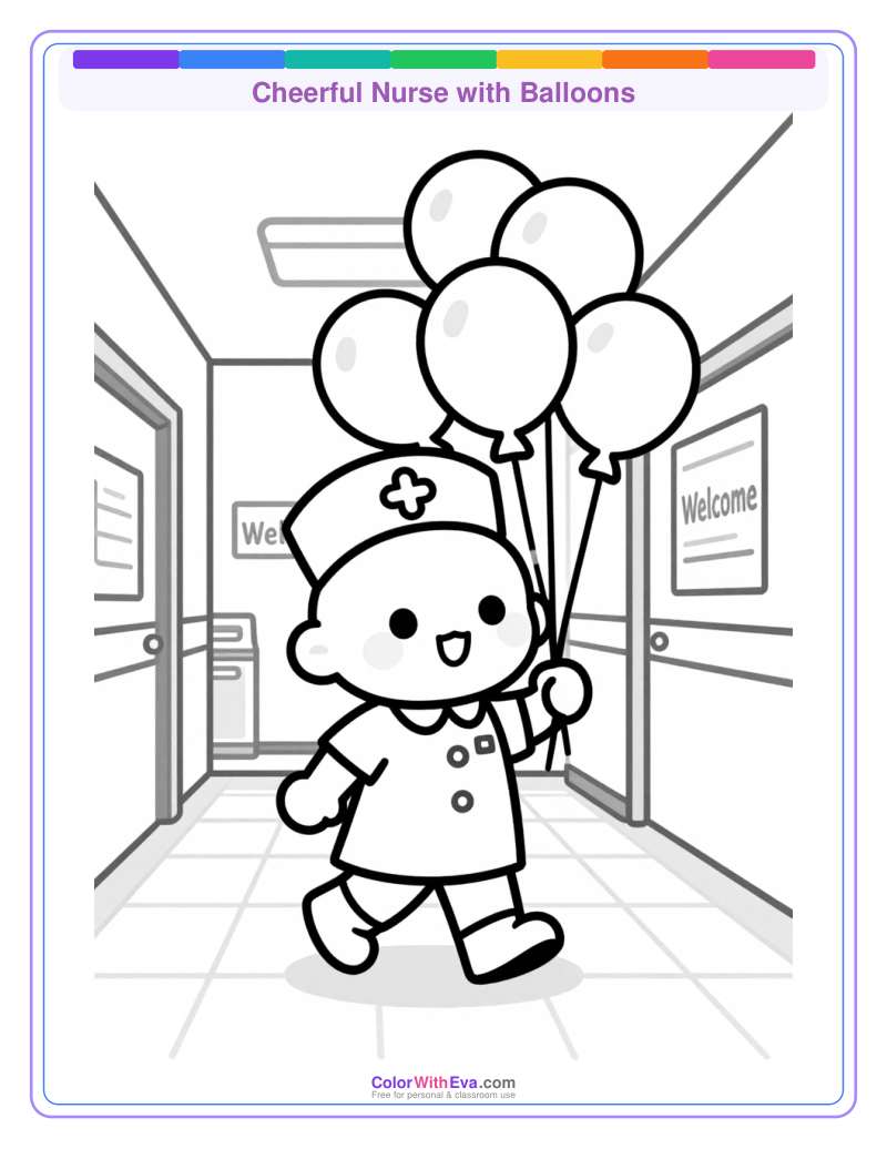 Cheerful Nurse with Balloons preview