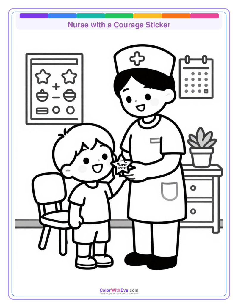 Nurse with a Courage Sticker preview