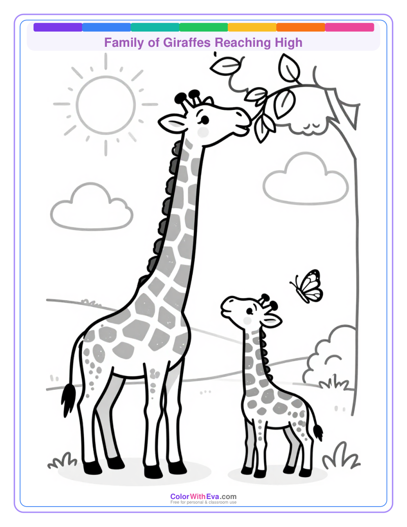 Family of Giraffes Reaching High thumbnail