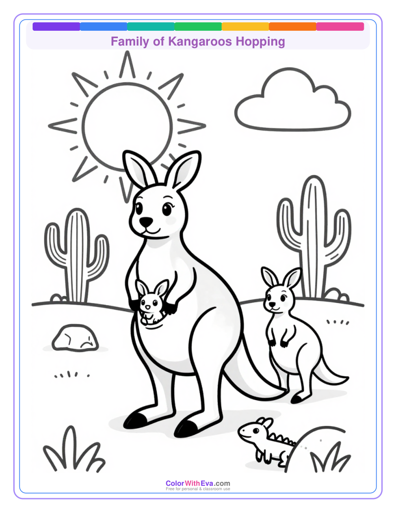 Family of Kangaroos Hopping thumbnail