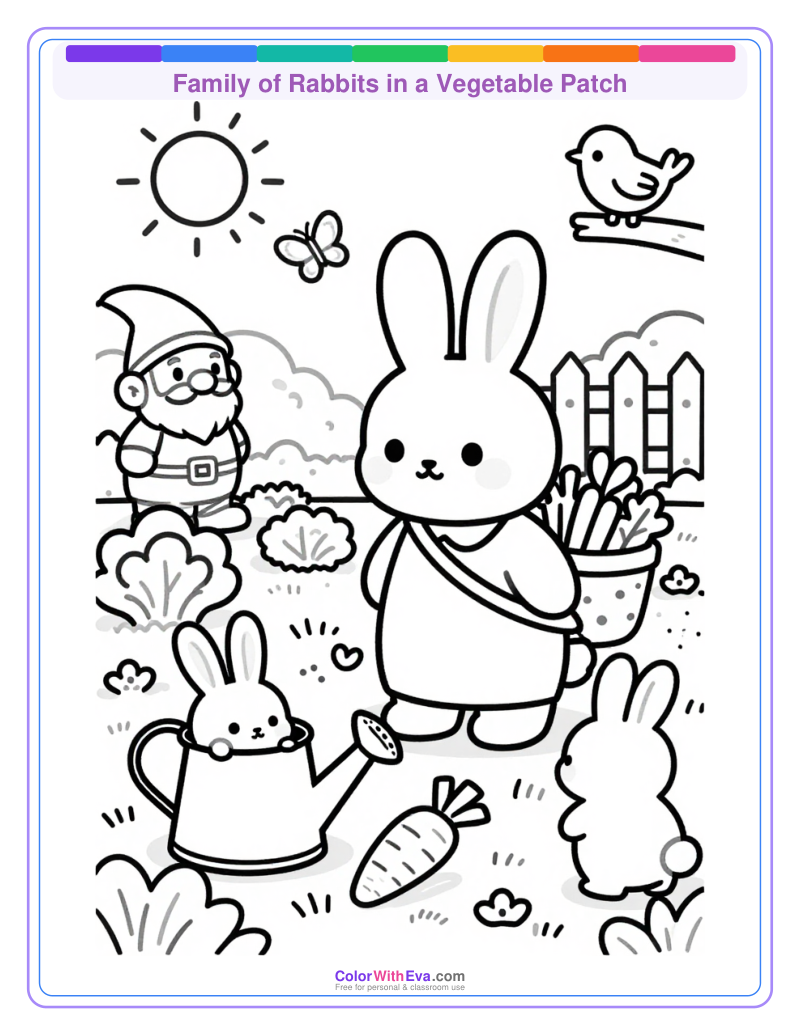 Family of Rabbits in a Vegetable Patch thumbnail
