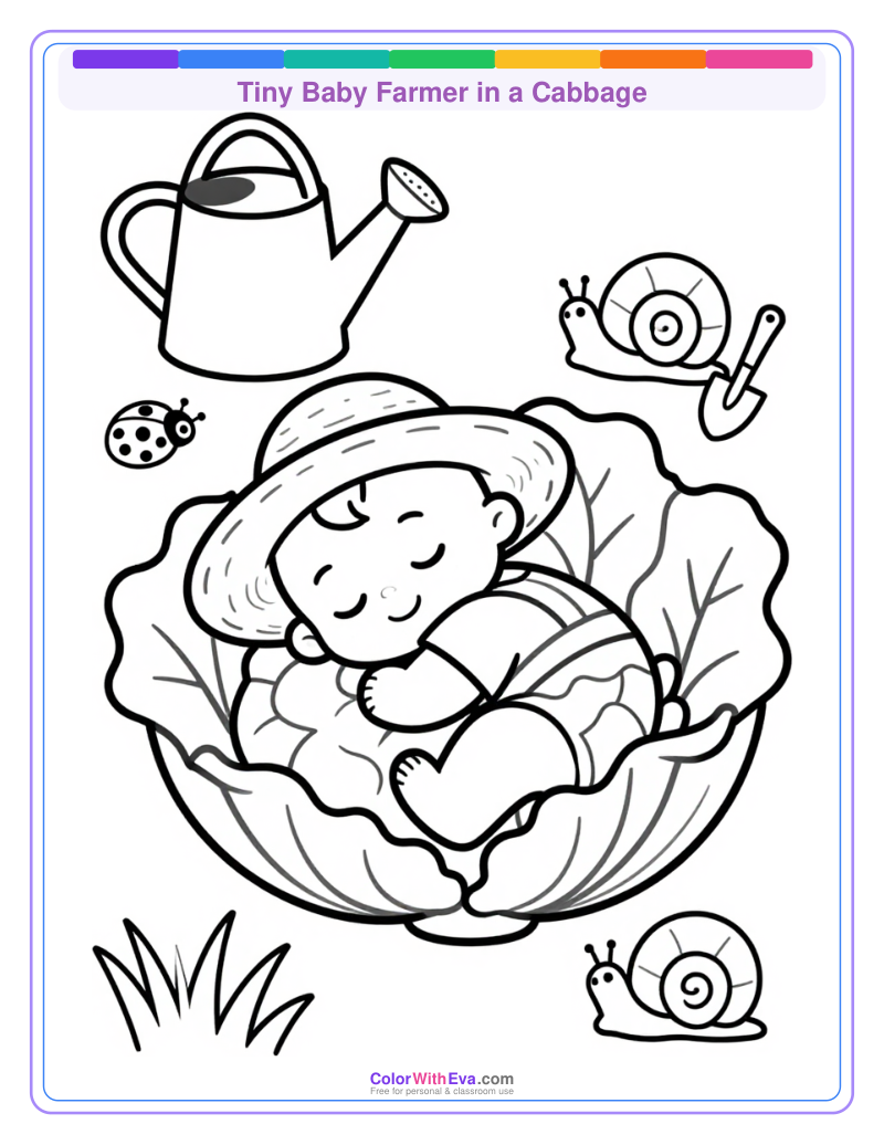 Tiny Baby Farmer in a Cabbage thumbnail