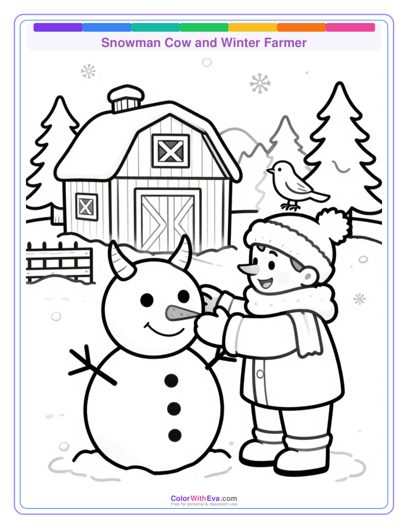 Snowman Cow and Winter Farmer thumbnail