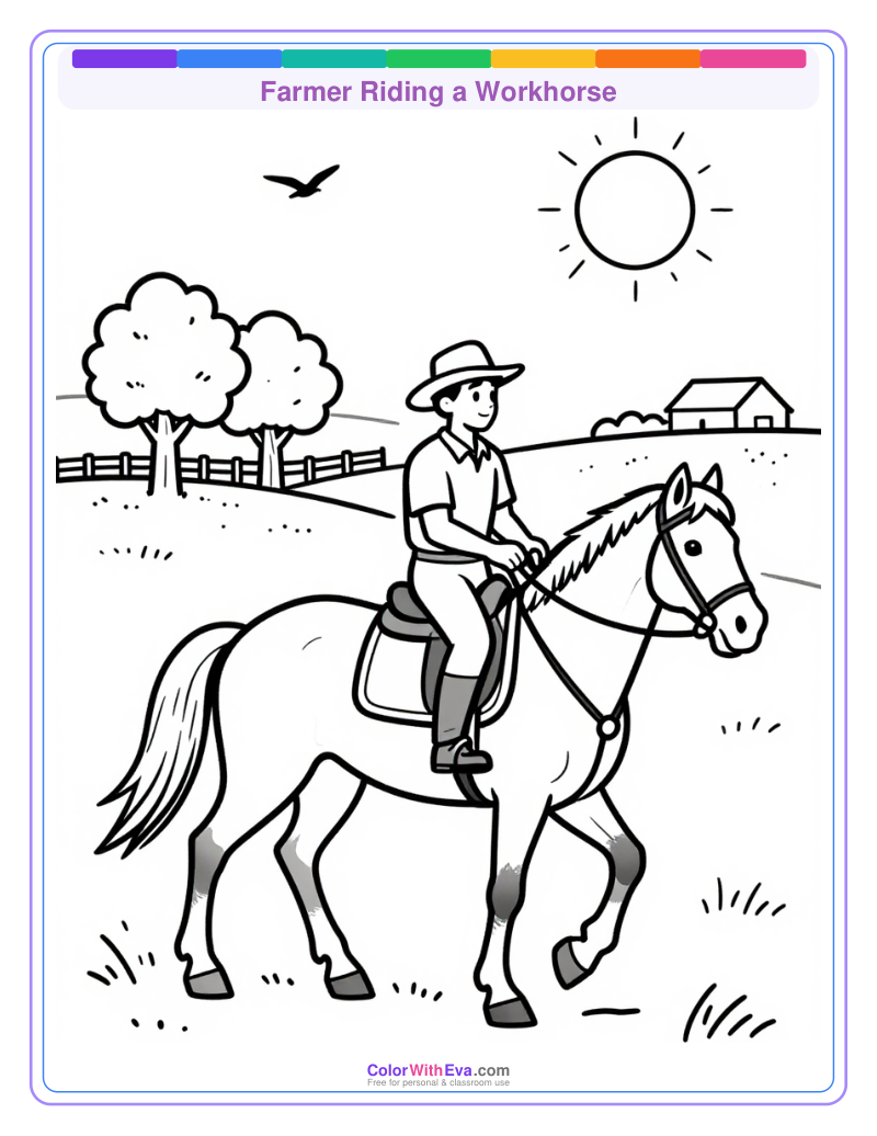 Farmer Riding a Workhorse preview