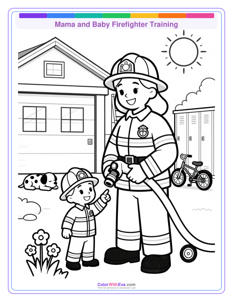 Mama and Baby Firefighter Training thumbnail