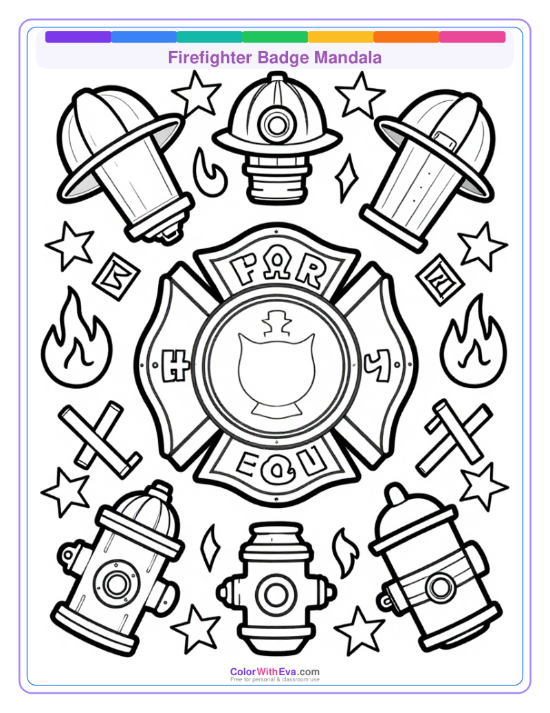 Firefighter Badge Mandala preview
