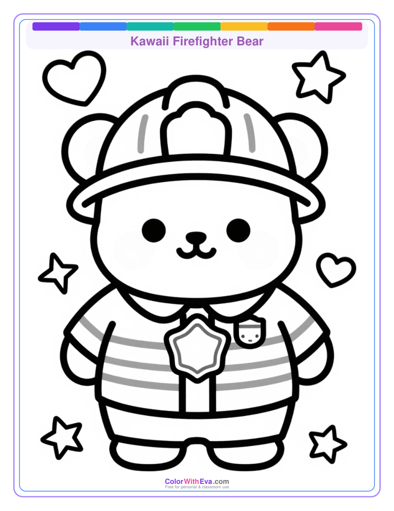 Kawaii Firefighter Bear preview