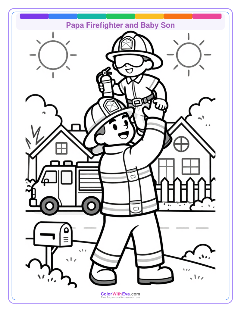 Papa Firefighter and Baby Son thumbnail