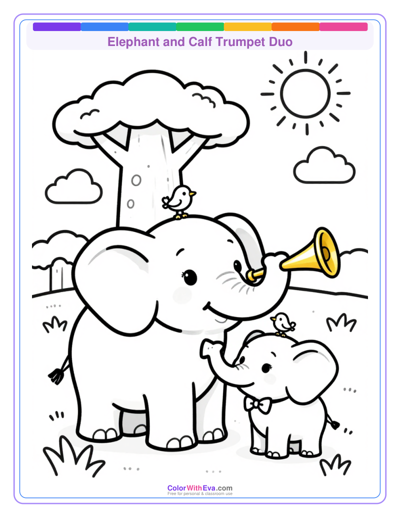 Elephant and Calf Trumpet Duo thumbnail