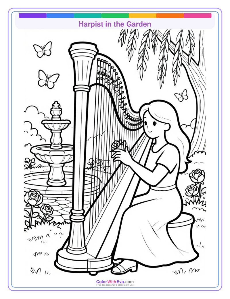 Harpist in the Garden preview