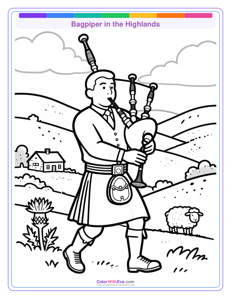 Bagpiper in the Highlands preview