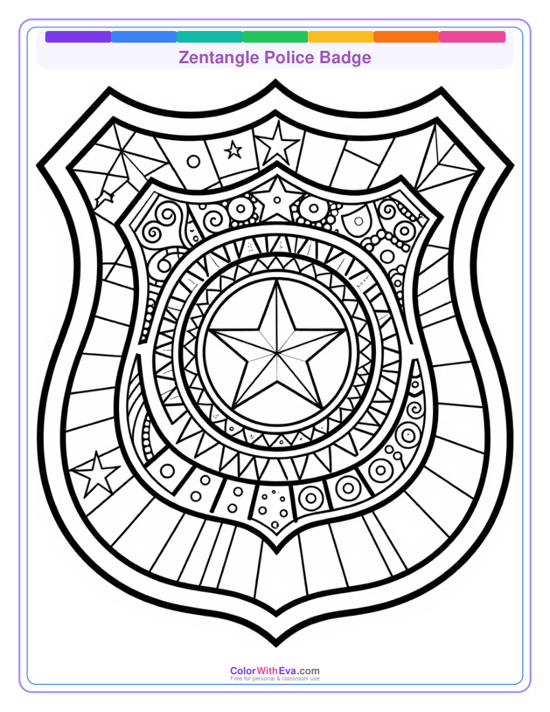 Zentangle Police Badge preview