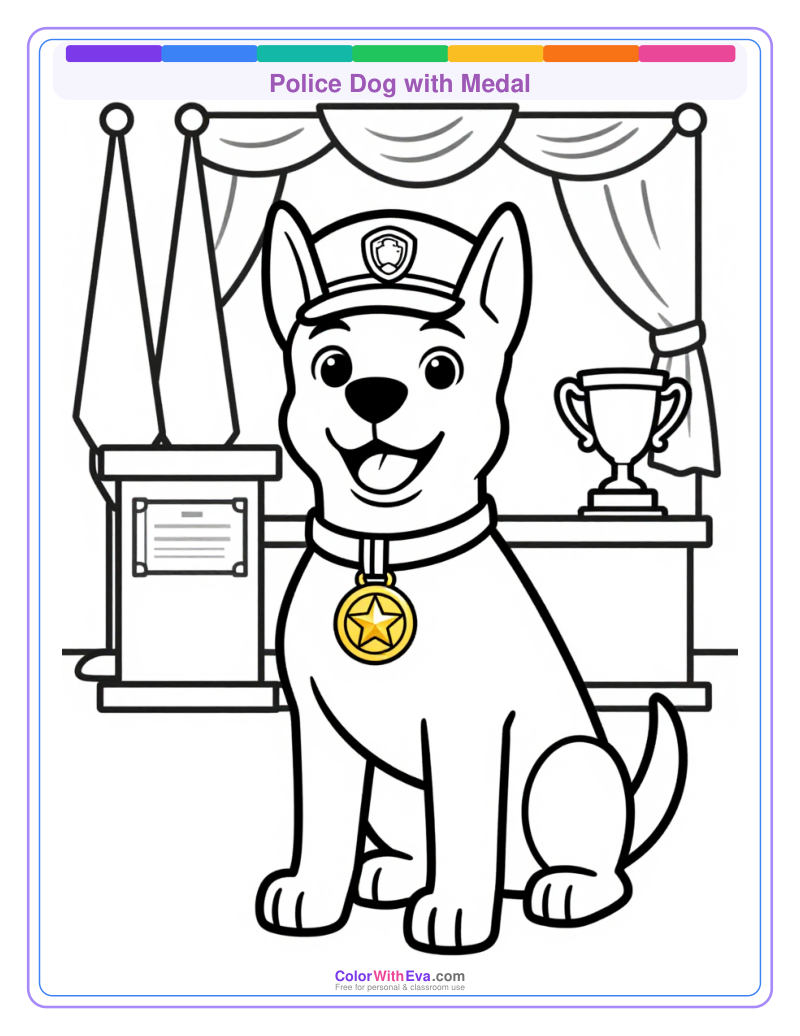 Police Dog with Medal preview