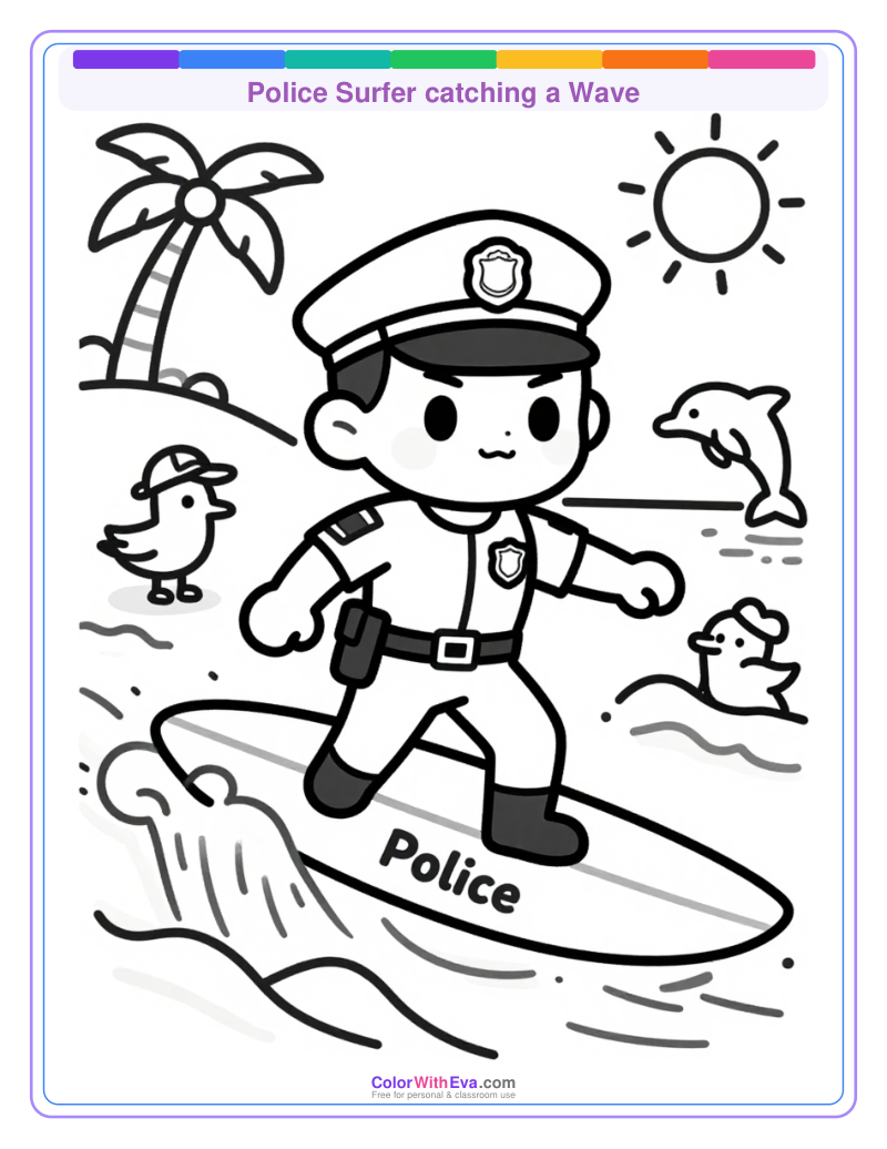 Police Surfer catching a Wave thumbnail