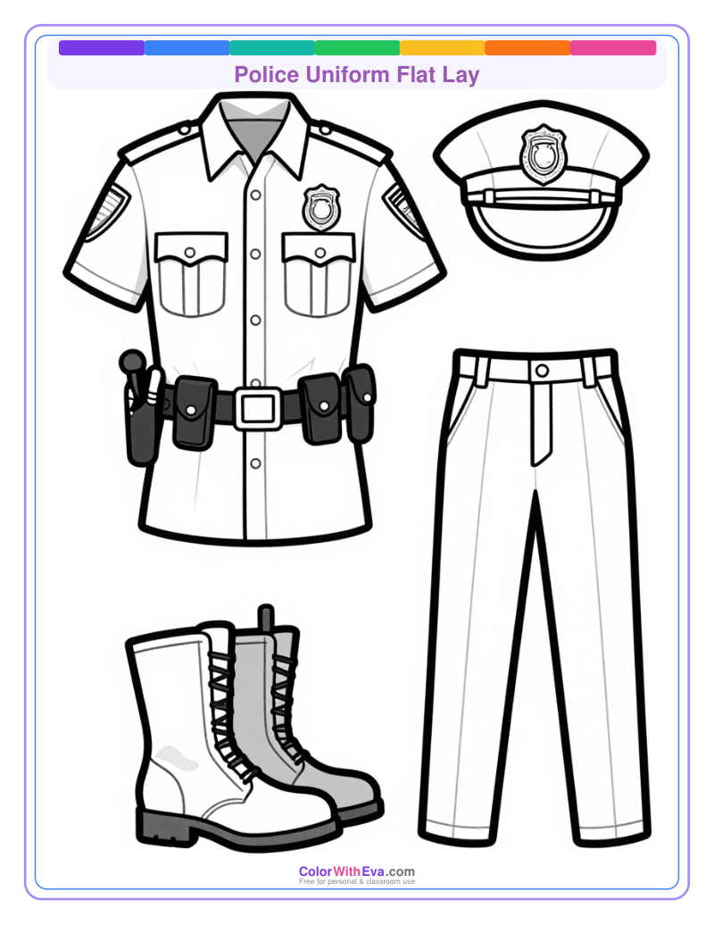 Police Uniform Flat Lay preview