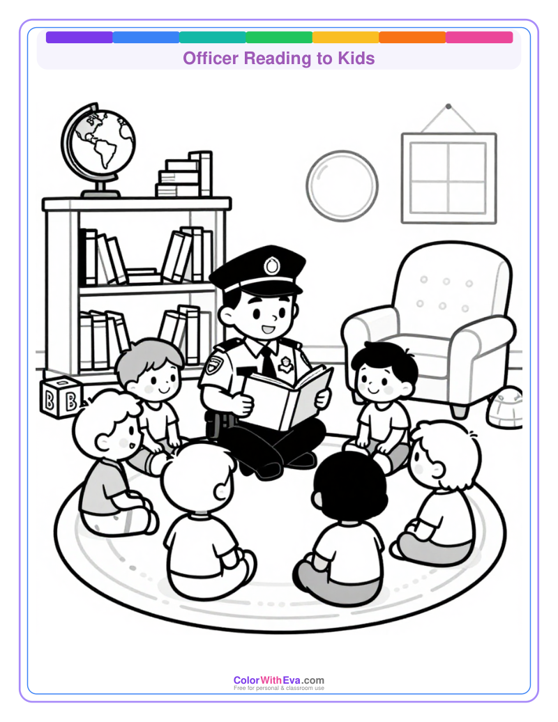 Officer Reading to Kids preview