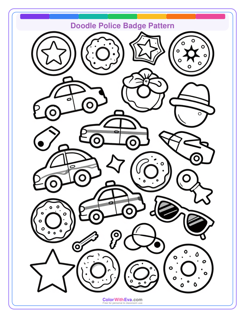 Doodle Police Badge Pattern thumbnail