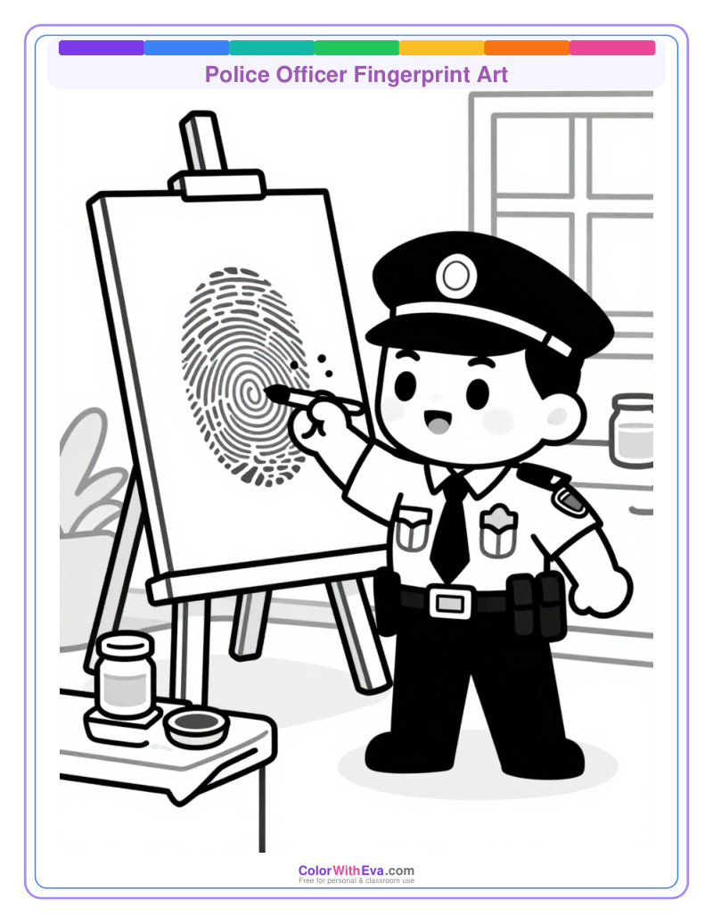 Police Officer Fingerprint Art preview