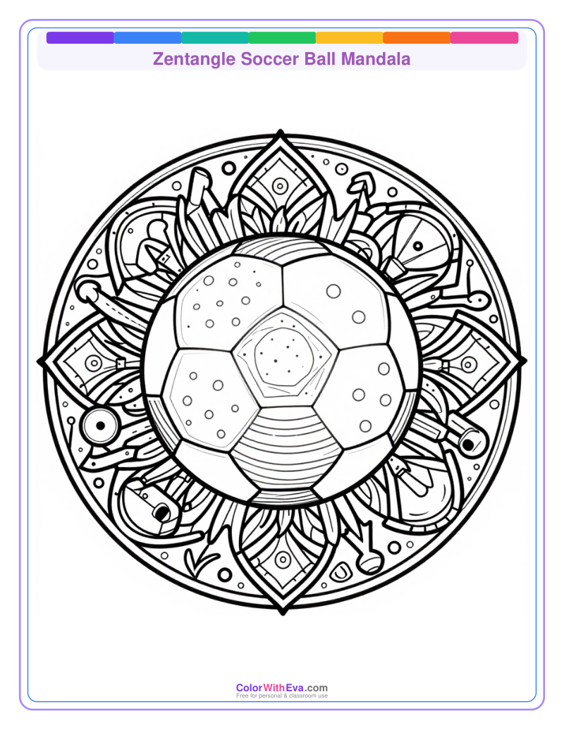Zentangle Soccer Ball Mandala thumbnail