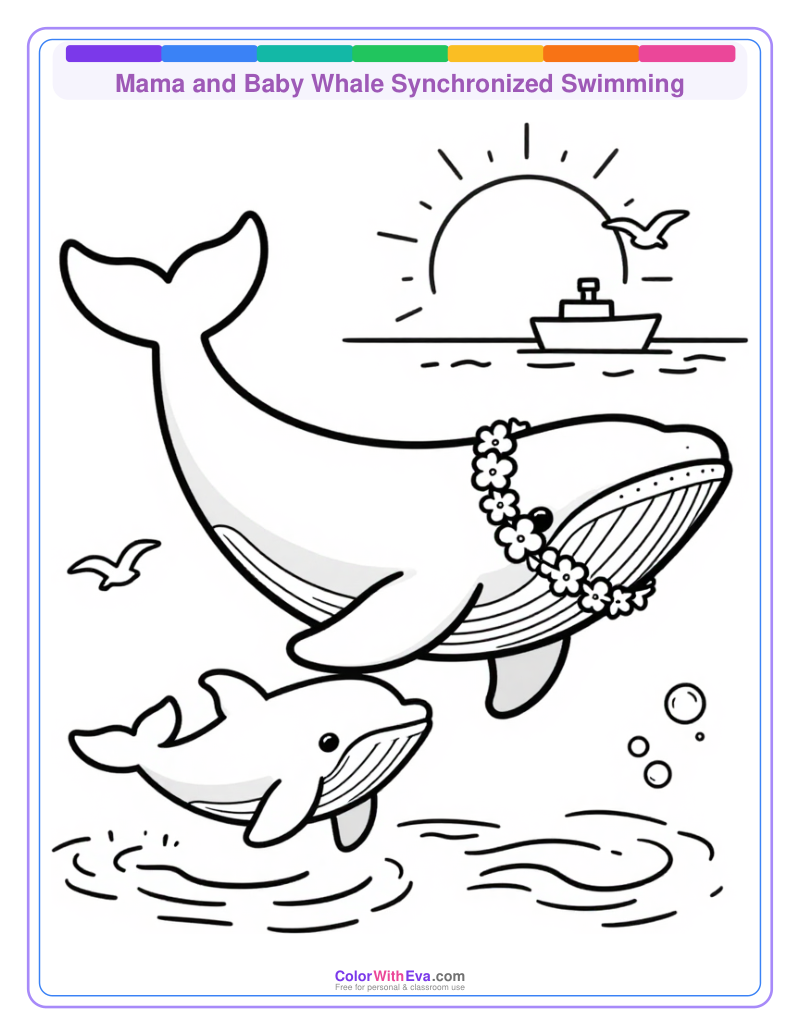Mama and Baby Whale Synchronized Swimming thumbnail