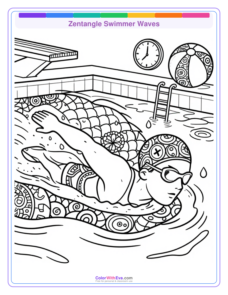 Zentangle Swimmer Waves thumbnail